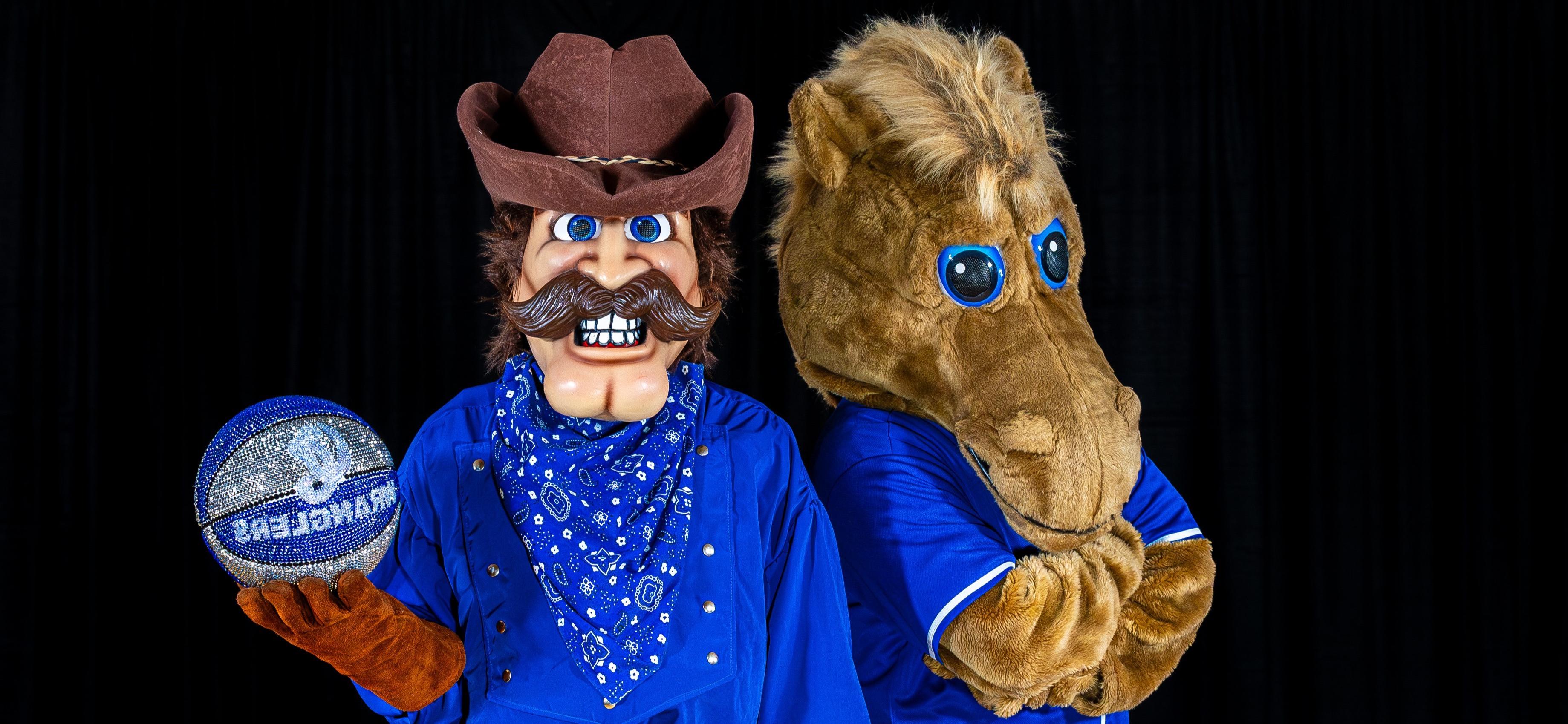 Willie the Wrangler and Bullseye Billie mascots